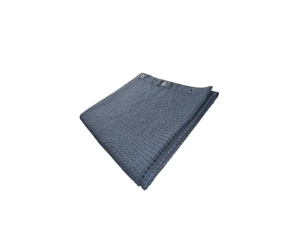 Blue Knit Fabric Shower Curtain Waffle Honeycomb Textured 70x70 Bathroom